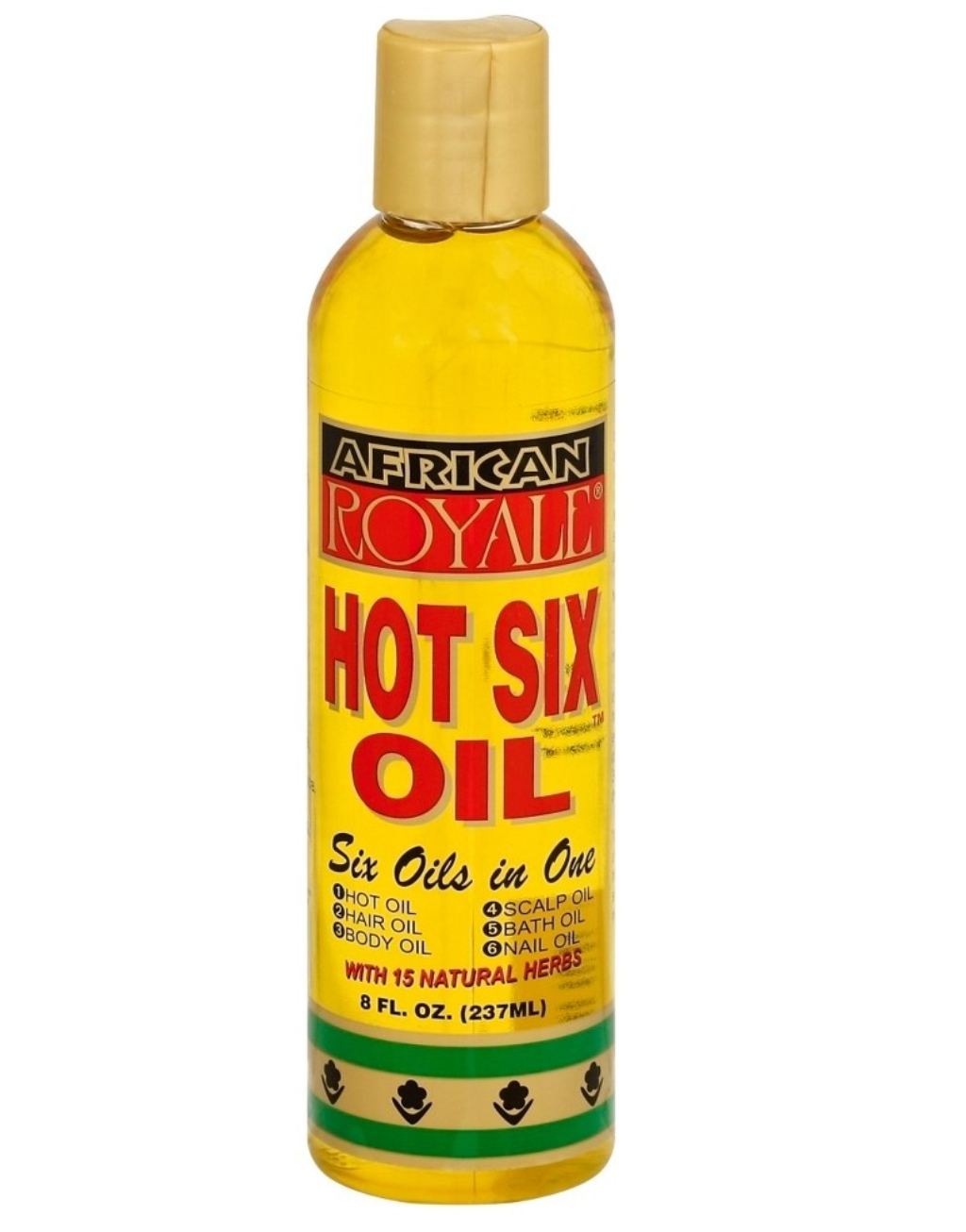 African Royale Hot Six Oil 6-in-1 Multi-Purpose Oil with 15 Natural Herbs 237ml / 8 fl oz
