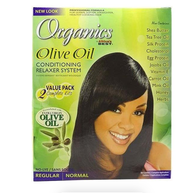 Africa’s Best Originals Olive Oil Conditioning Relaxer Kit Regular 2 Applications