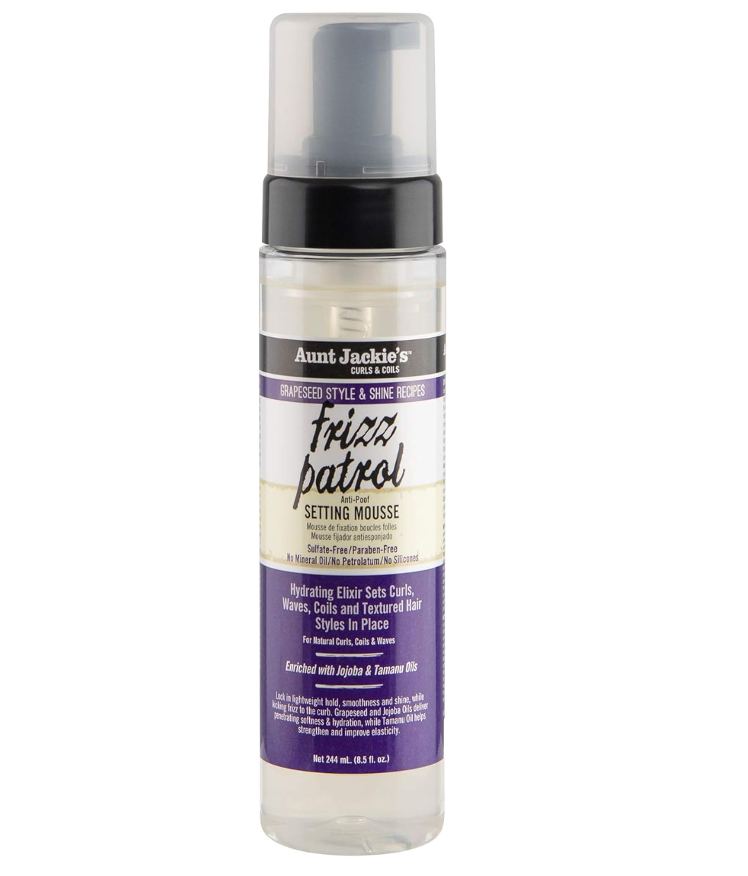 Aunt Jackie’s Grapeseed Style & Shine Recipes Frizz Patrol Setting Mousse 244ml