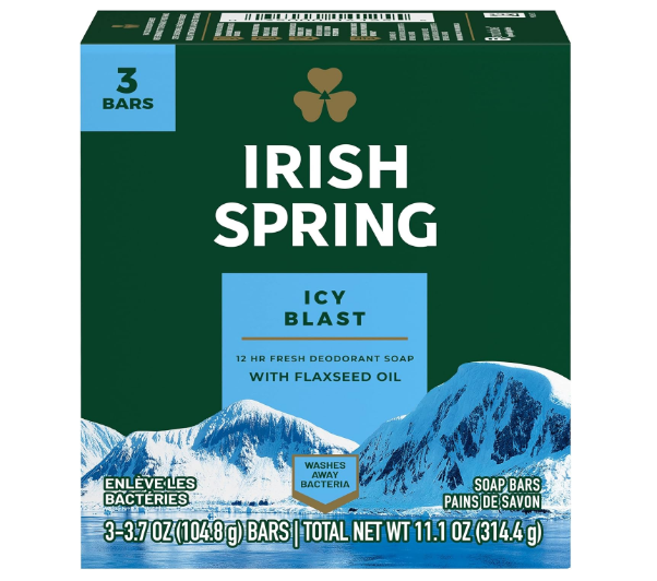 Irish Spring Icy Blast Deodorant Soap Bars 314.4g
