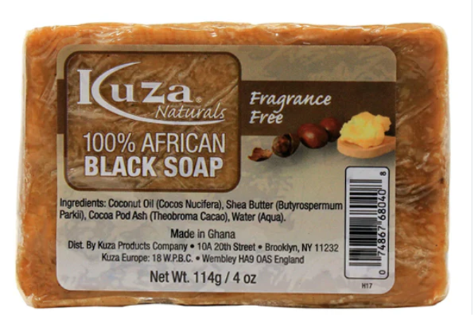 Kuza African Black Soap Fragrance Free 114g