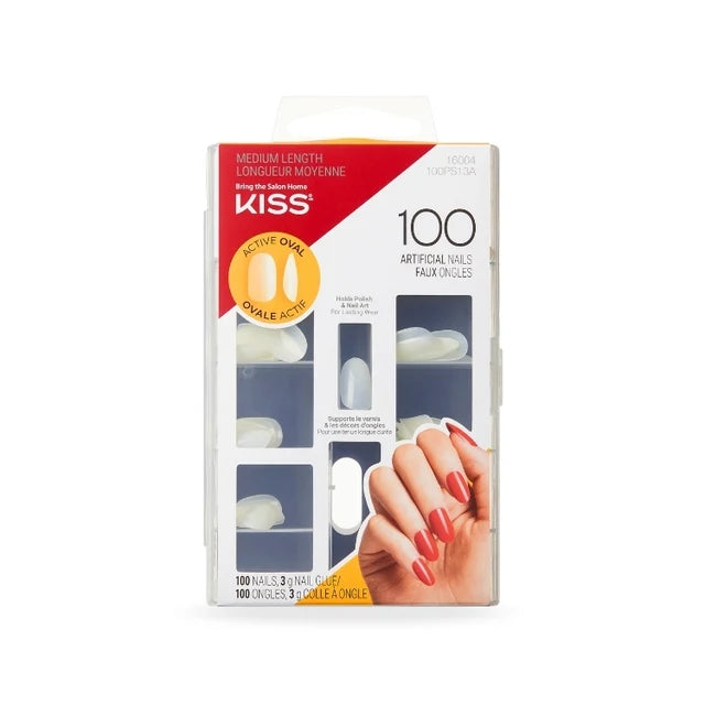 100 Full Cover Nails – Active Oval