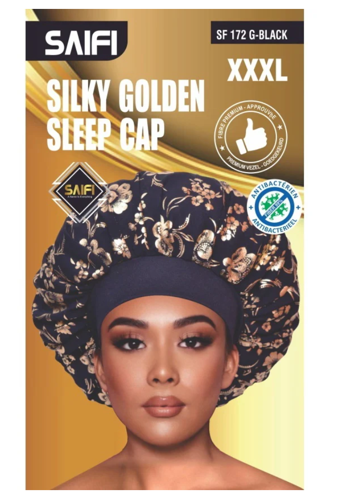 Saifi Silky Golden Sleep Cap XXXL G-Black