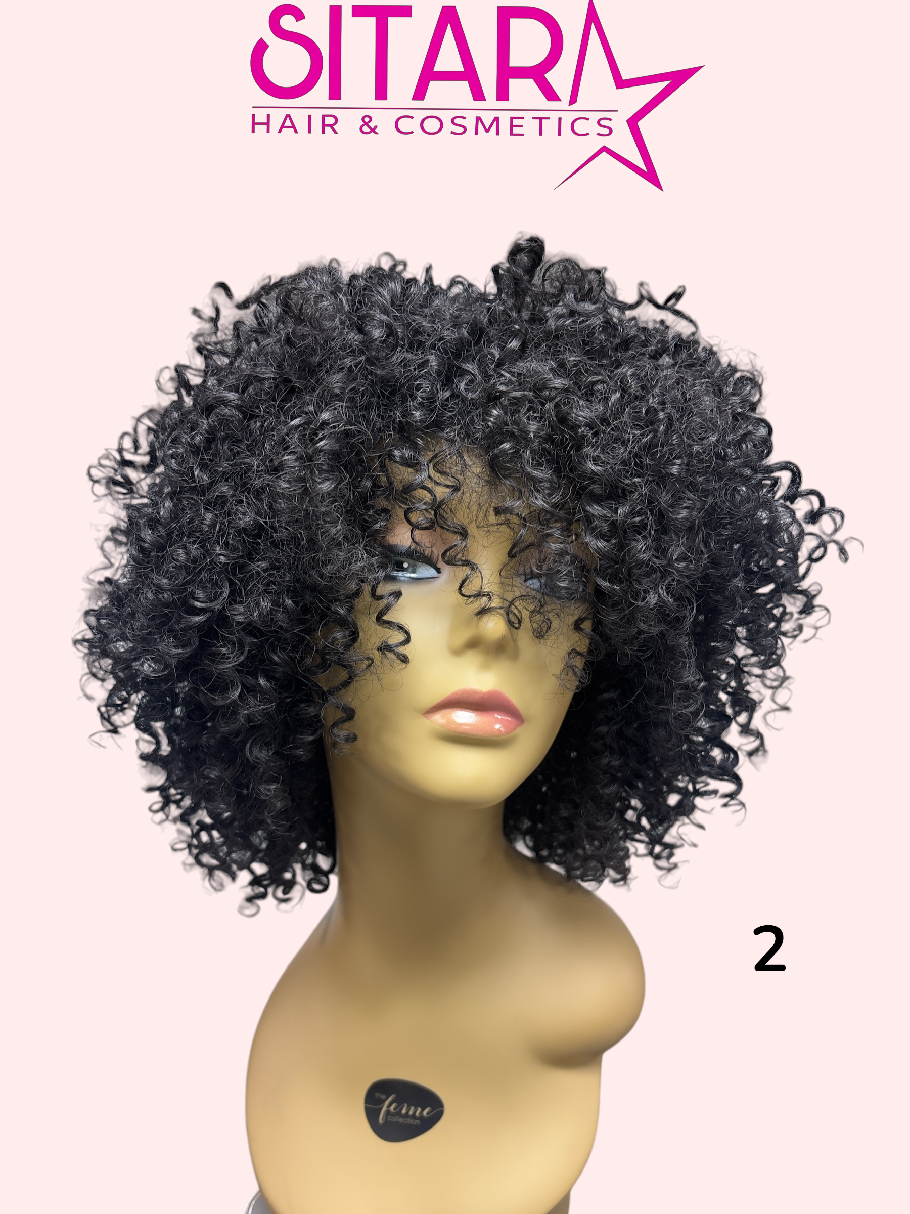 Ya-Ya Tongable Synthetic Kinky Jerry Curl Wig 10in