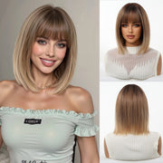 Megan Straight Bob Synthetic Full Cap Wig with Bangs