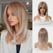 Sherry Long Straight Layered Synthetic Full Cap Wig