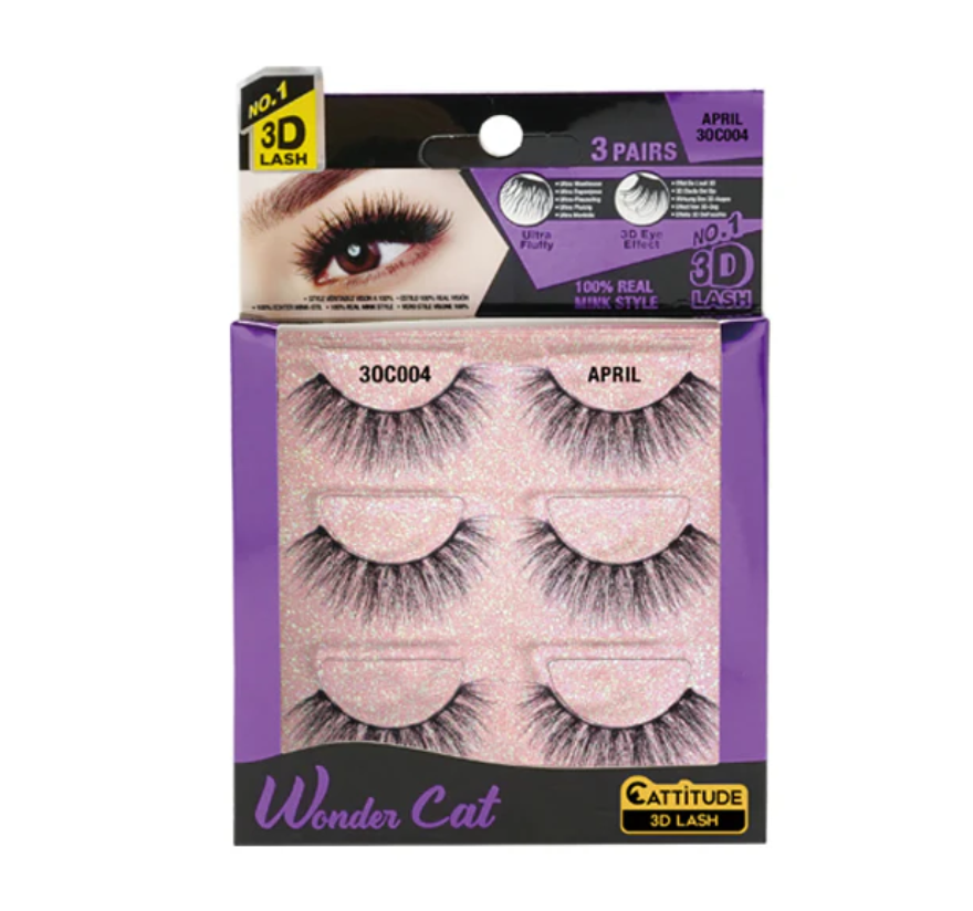 Cattitude Wonder Cat 3D Lash April 3 Pairs