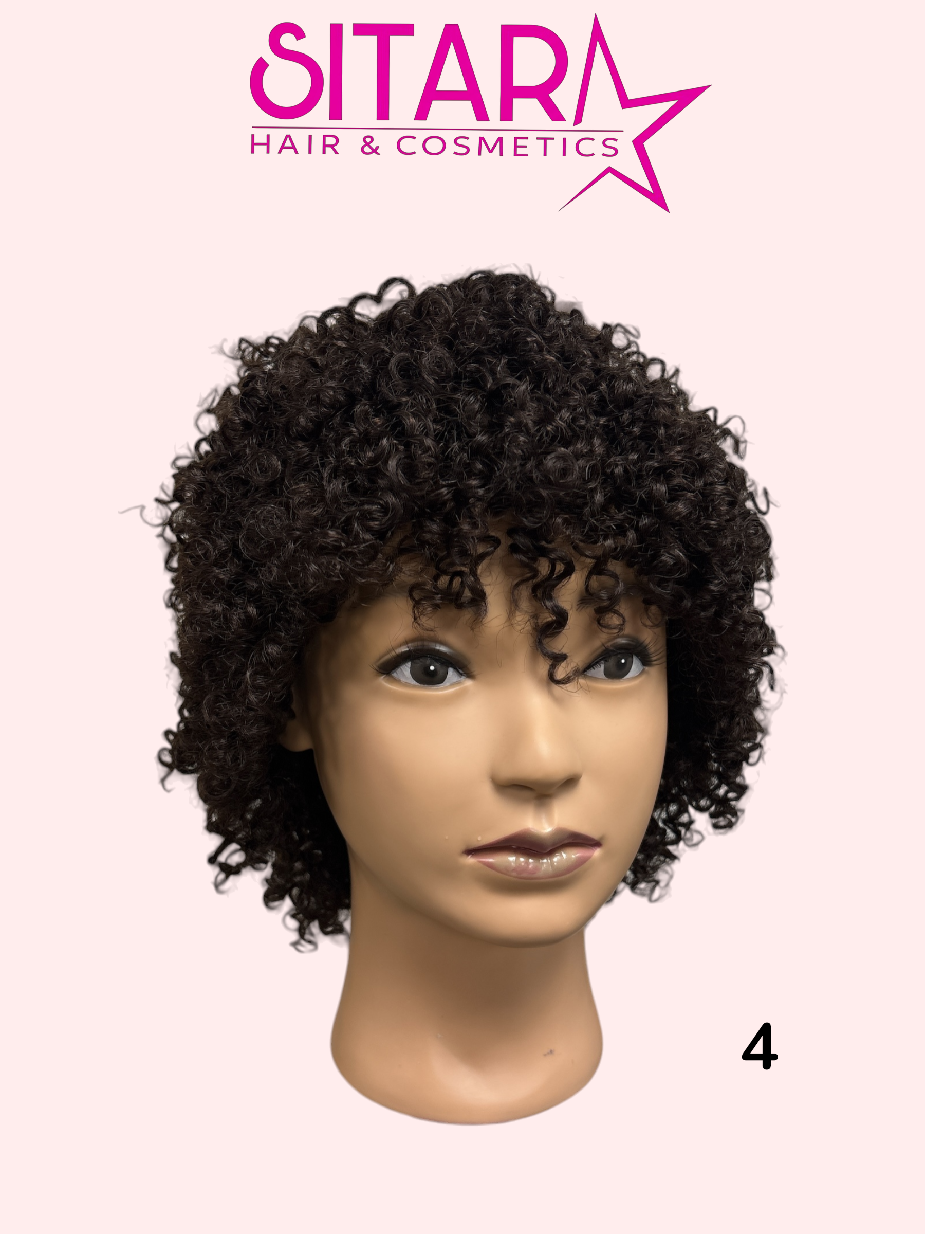 Human Hair Wig 12" Tight Ringlet Curls