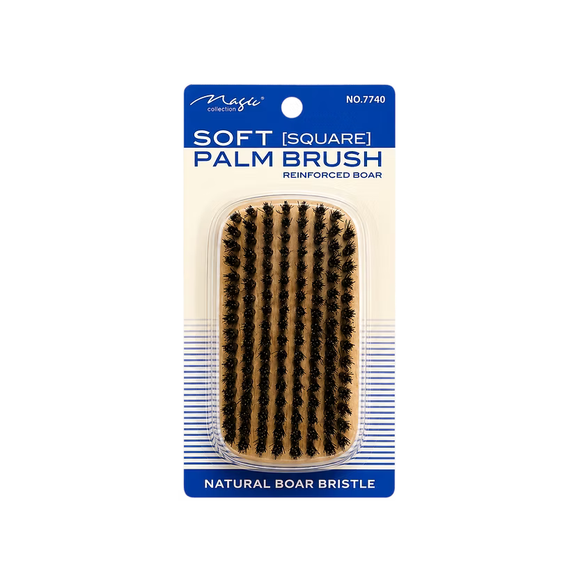 Soft Square Palm Brush – Natural Boar Bristle