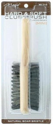 Double Club Brush Hard & Soft Natural Boar Bristles – Mini