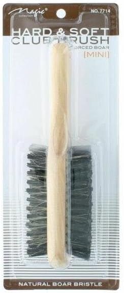 Double Club Brush Hard & Soft Natural Boar Bristles – Mini