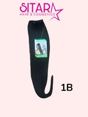 Wrap-on Straight long Ponytail Semi-Natural