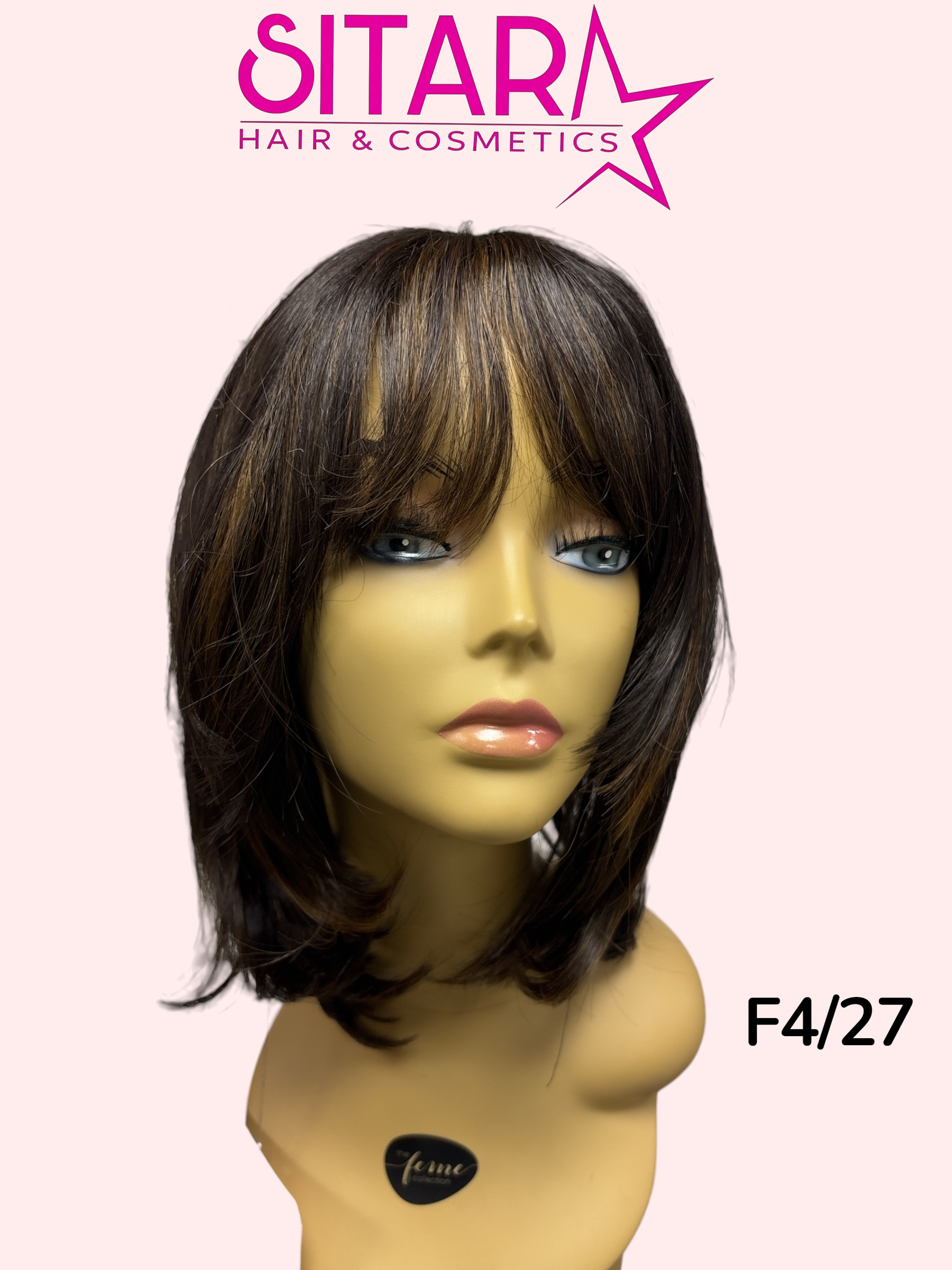 Amelie Synthetic Lace Part Long Bob Wig with Fringe 15in