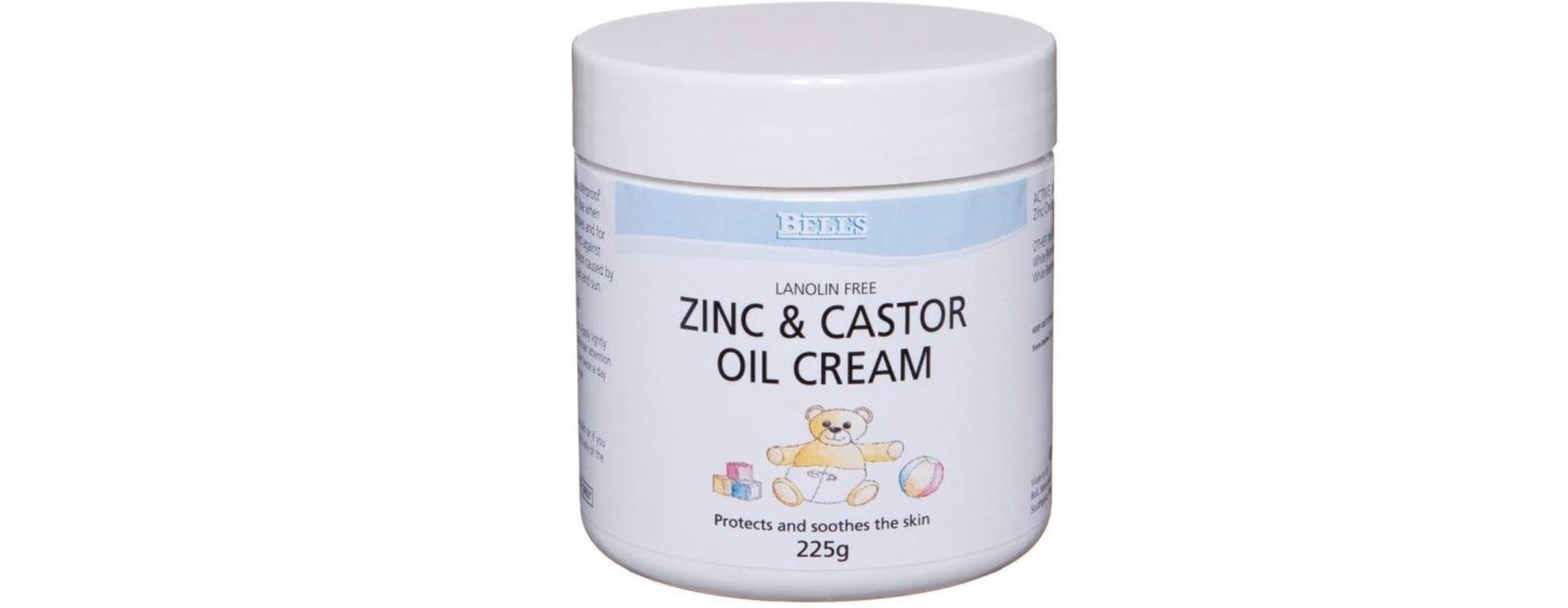 Bells Zinc & Castor Oil Cream 225g (Lanolin Free)