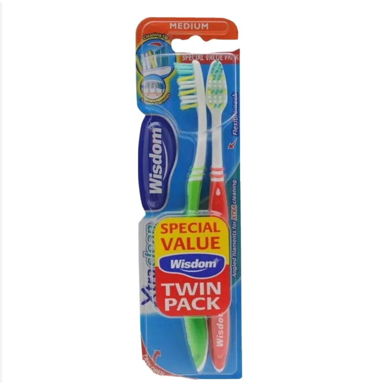 Twin Pack Medium Toothbrush