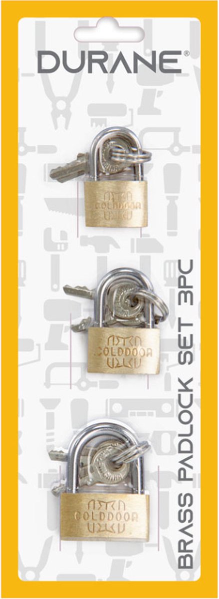 Padlock 3pc Set Travel Size
