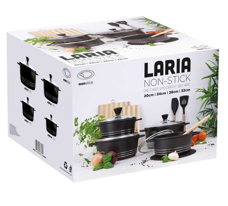 LARIA Non-Stick Die-Cast Stockpot Set 4pcs
