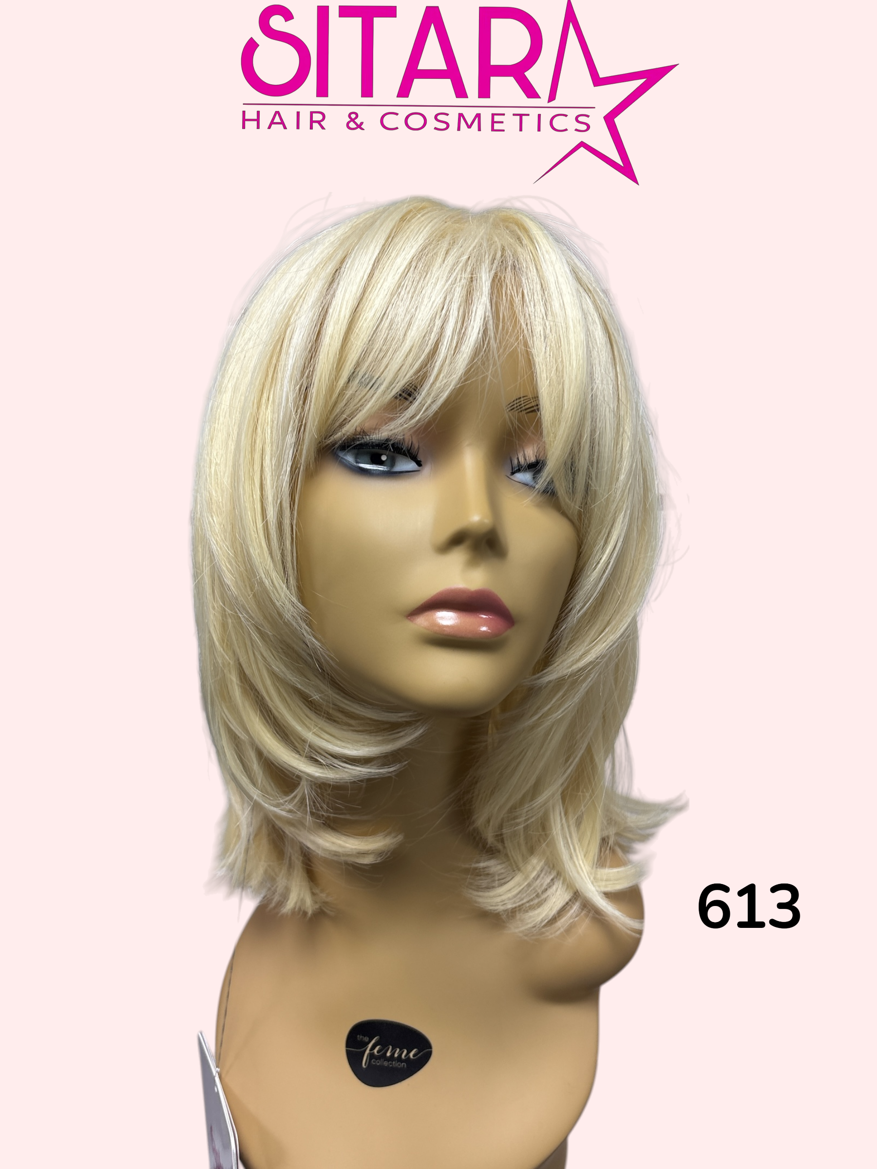 Amelie Synthetic Lace Part Long Bob Wig with Fringe 15in