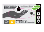 Heva Powder-Free Black Nitrile Gloves 100pcs – Size S / L