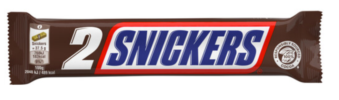 Snickers Duo Chocolate Bars 37.5g x2