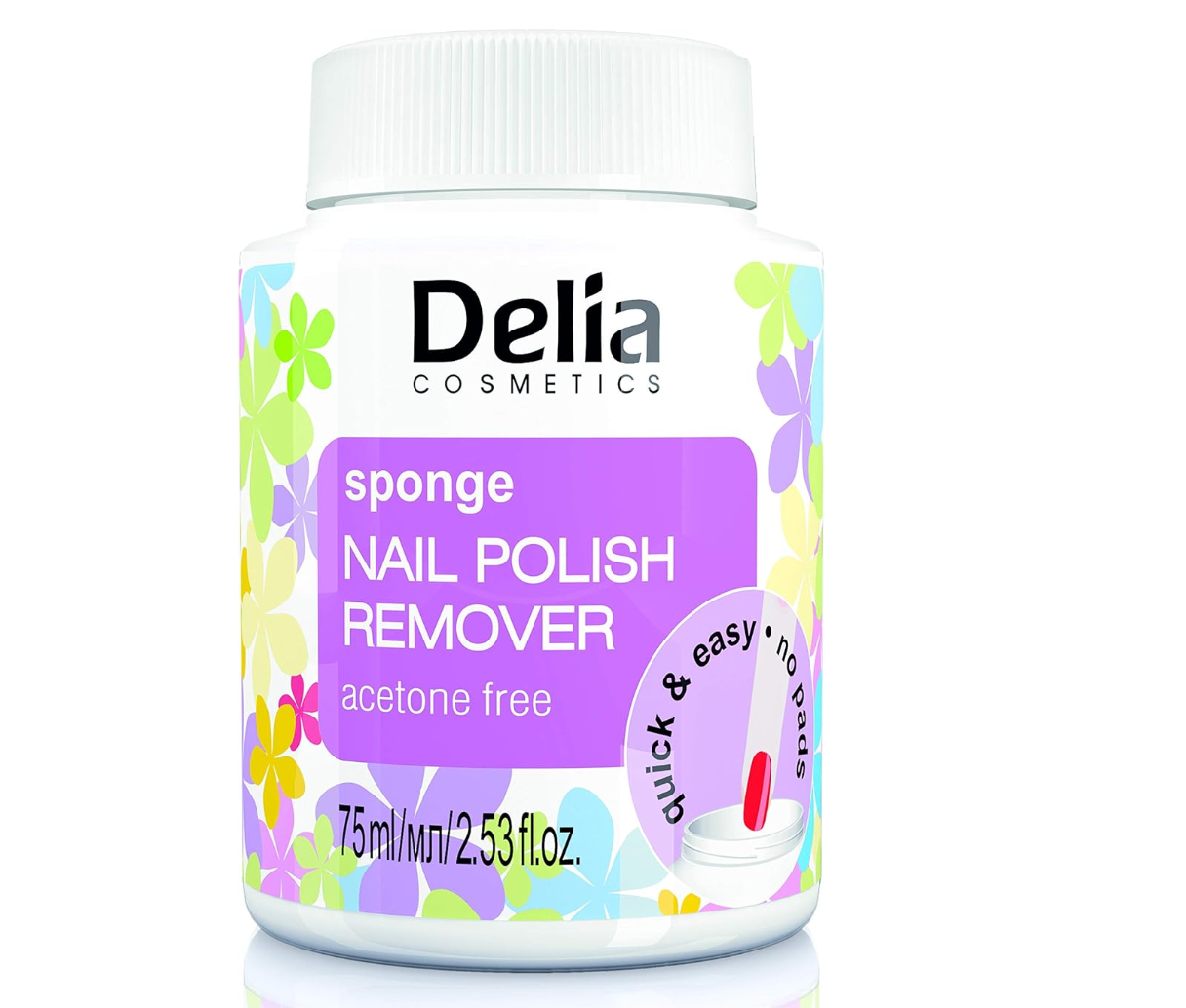 Delia Cosmetics Sponge Nail Polish Remover Acetone Free 75ml