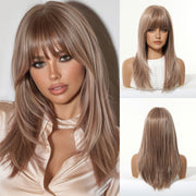 Maddy Long Straight Synthetic Full Cap Wig with Bangs