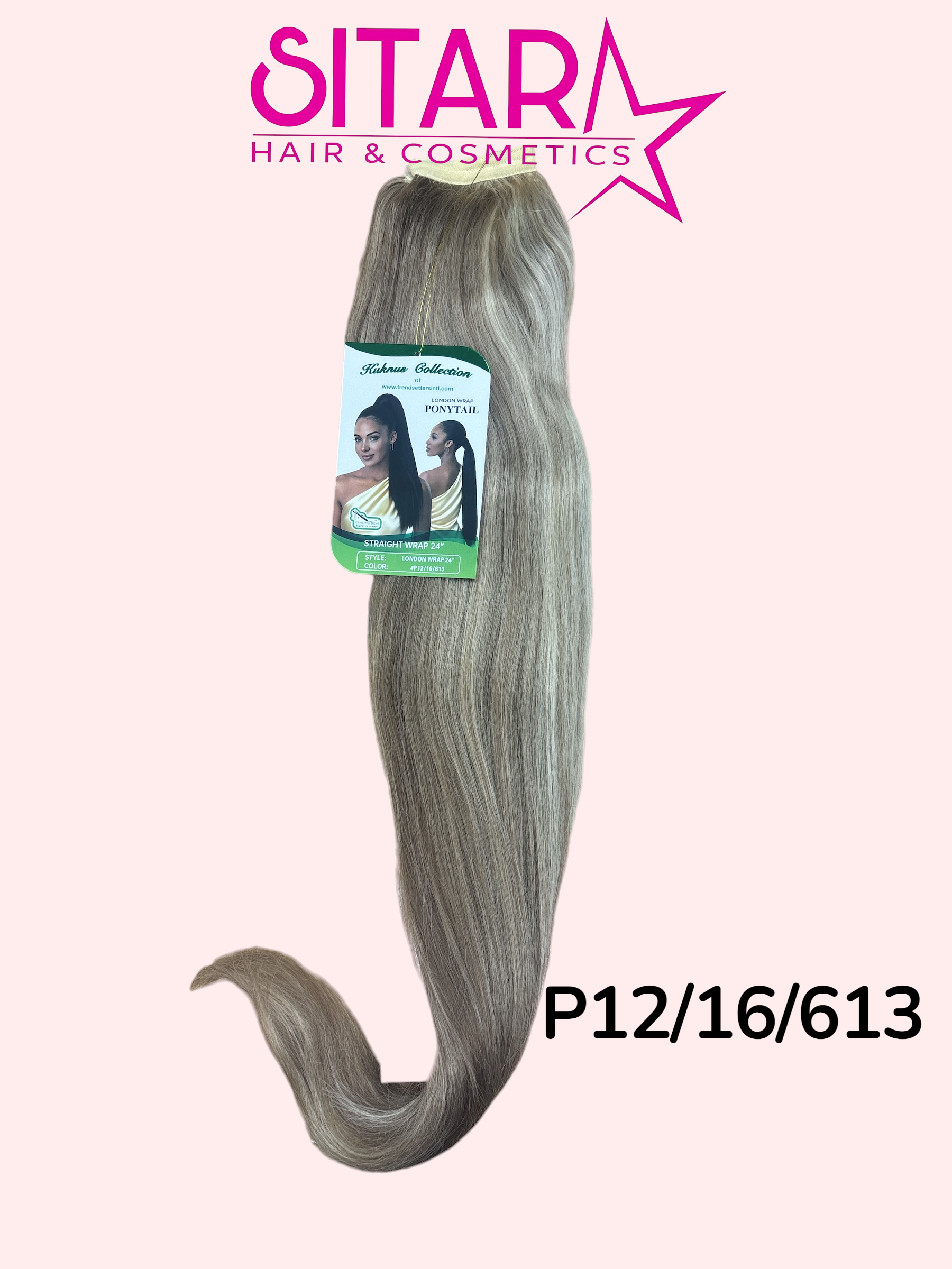 Wrap-on Straight long Ponytail Semi-Natural
