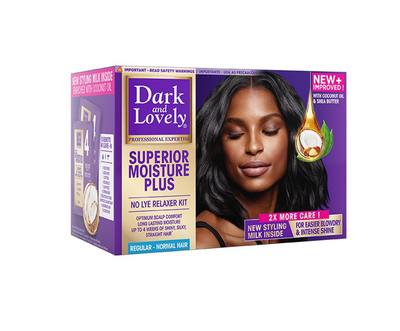 Dark and Lovely Superior Moisture Plus No-Lye Relaxer Kit Regular Normal Hairs