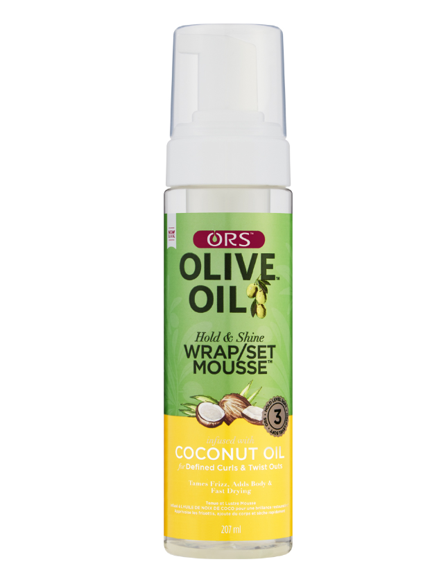 ORS Olive Oil Hold & Shine Wrap/Set Mousse With Coconut Oil 207ml
