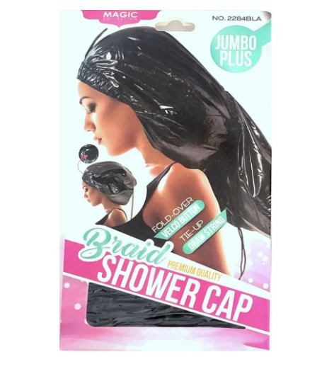 Braid Shower Cap Jumbo Plus Black