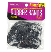 Magic Collection Black Jumbo Rubber Bands 125pcs