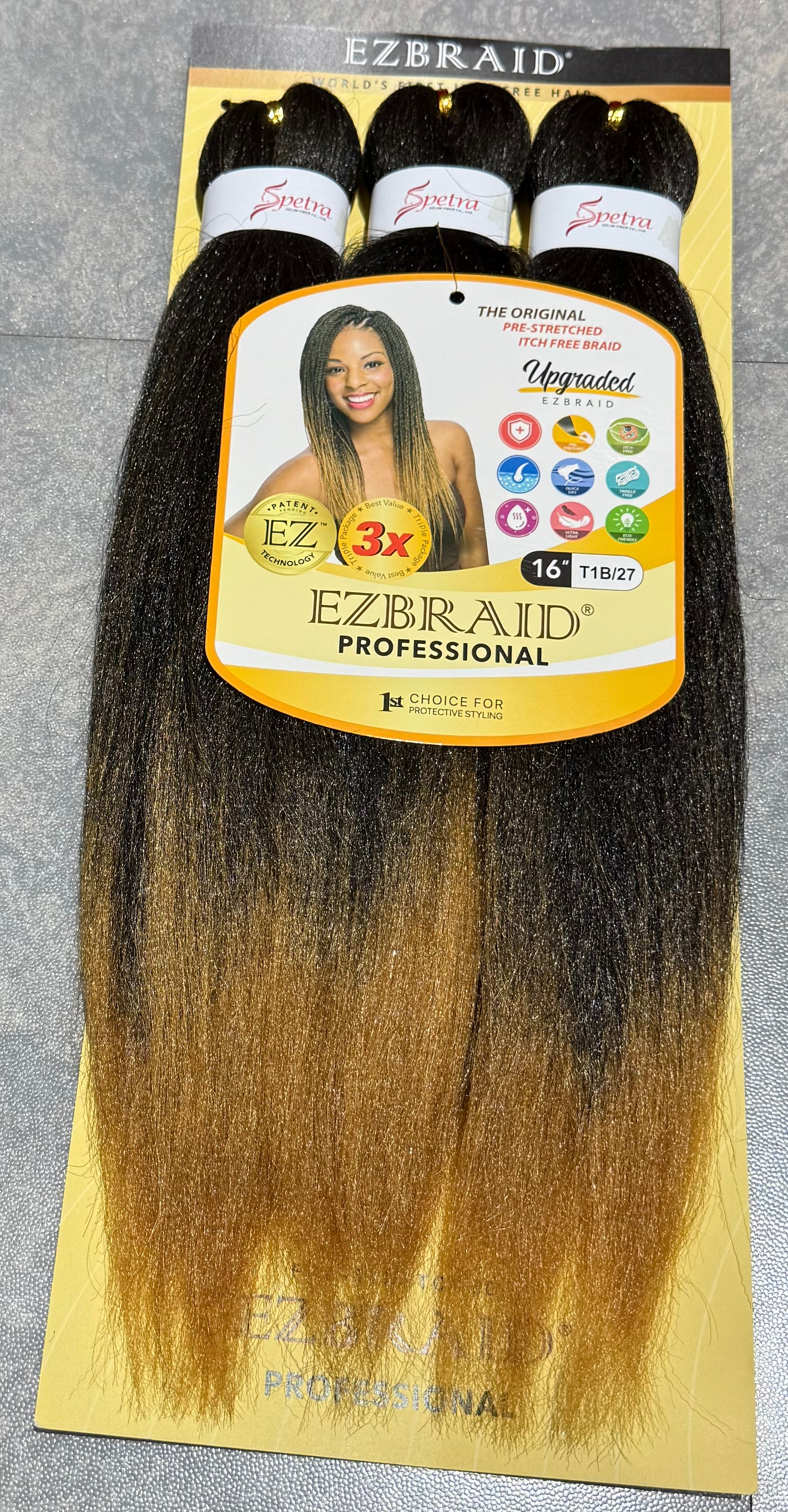 Ez Spetra 3x Synthetic Braids Anti-Itch Fibre For Braiding Hair 12"-16"