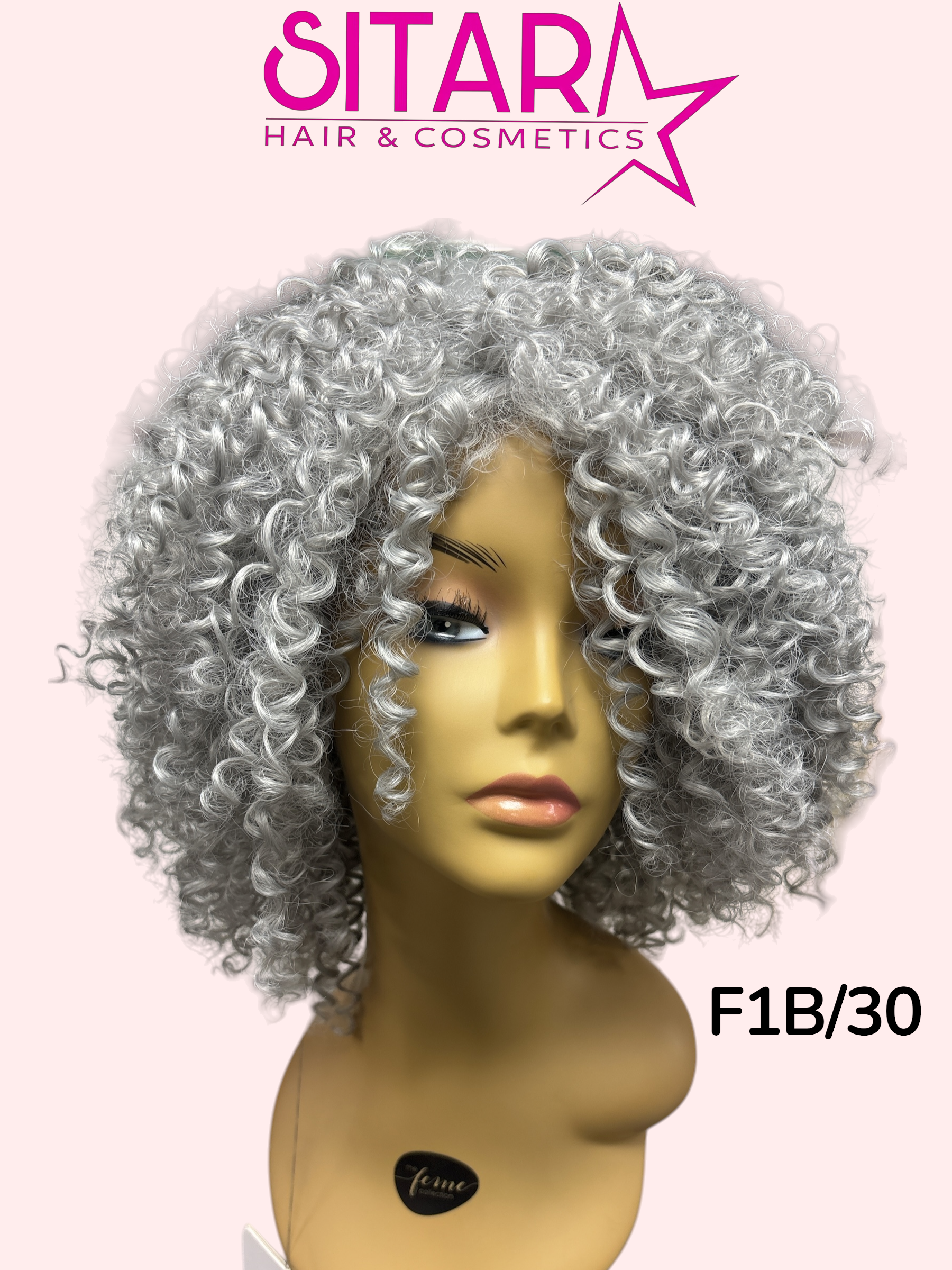 Ya-Ya Tongable Synthetic Kinky Jerry Curl Wig 10in