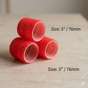 Self Grip Rollers 3" 3 Pack Red