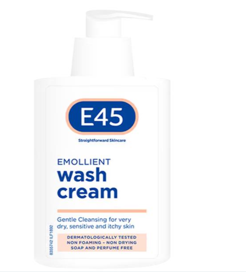 E45 Emollient Hand Wash Cream for Dry & Sensitive Skin – 250ml Pump