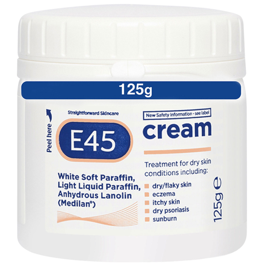 E45 Cream for Dry Skin, Eczema & Psoriasis 125g Tub
