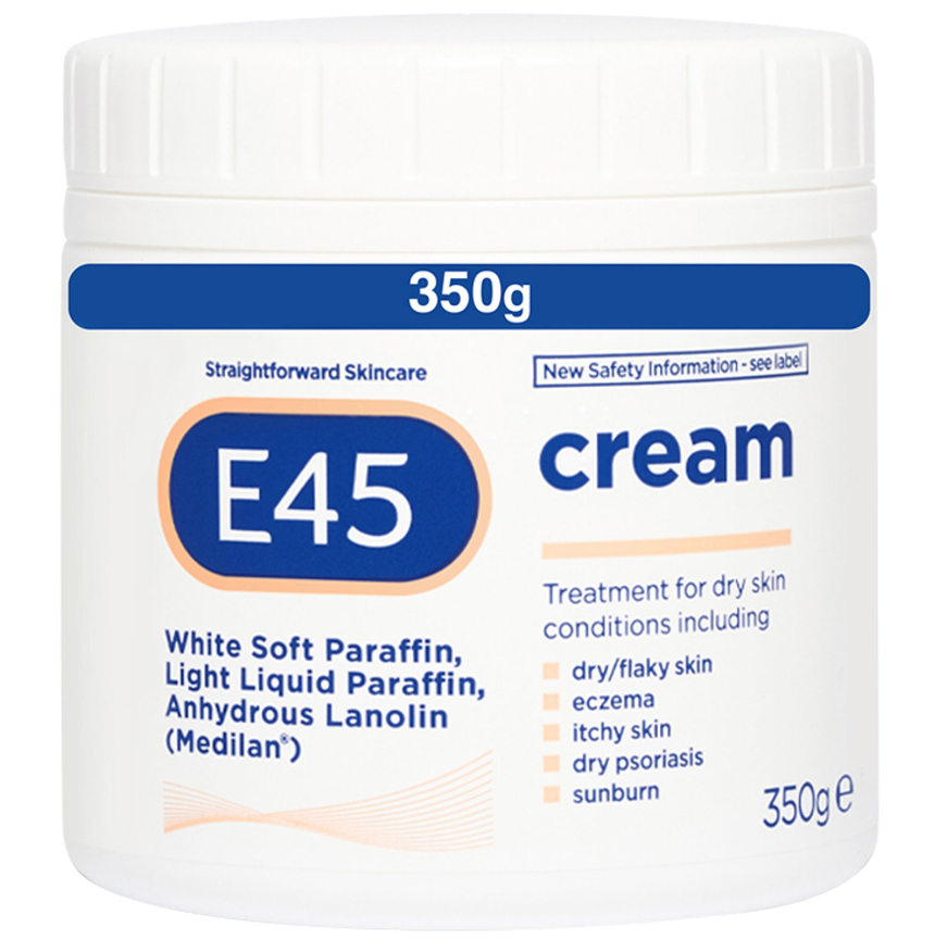 E45 Cream for Dry Skin, Eczema & Psoriasis 350g Tub