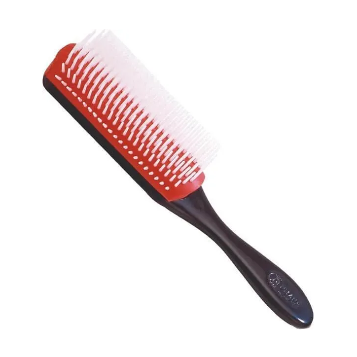 Large 9 Row Styling Brush Black Red