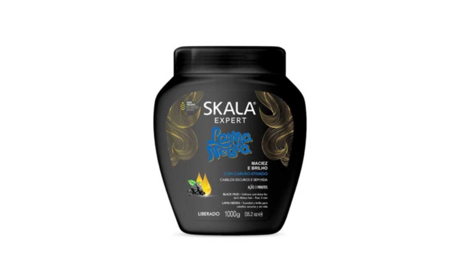 Skala Expert Black Mud (Lama Negra) 2 in 1 Hydrating & Combing Cream with Activated Charcoal 1000g