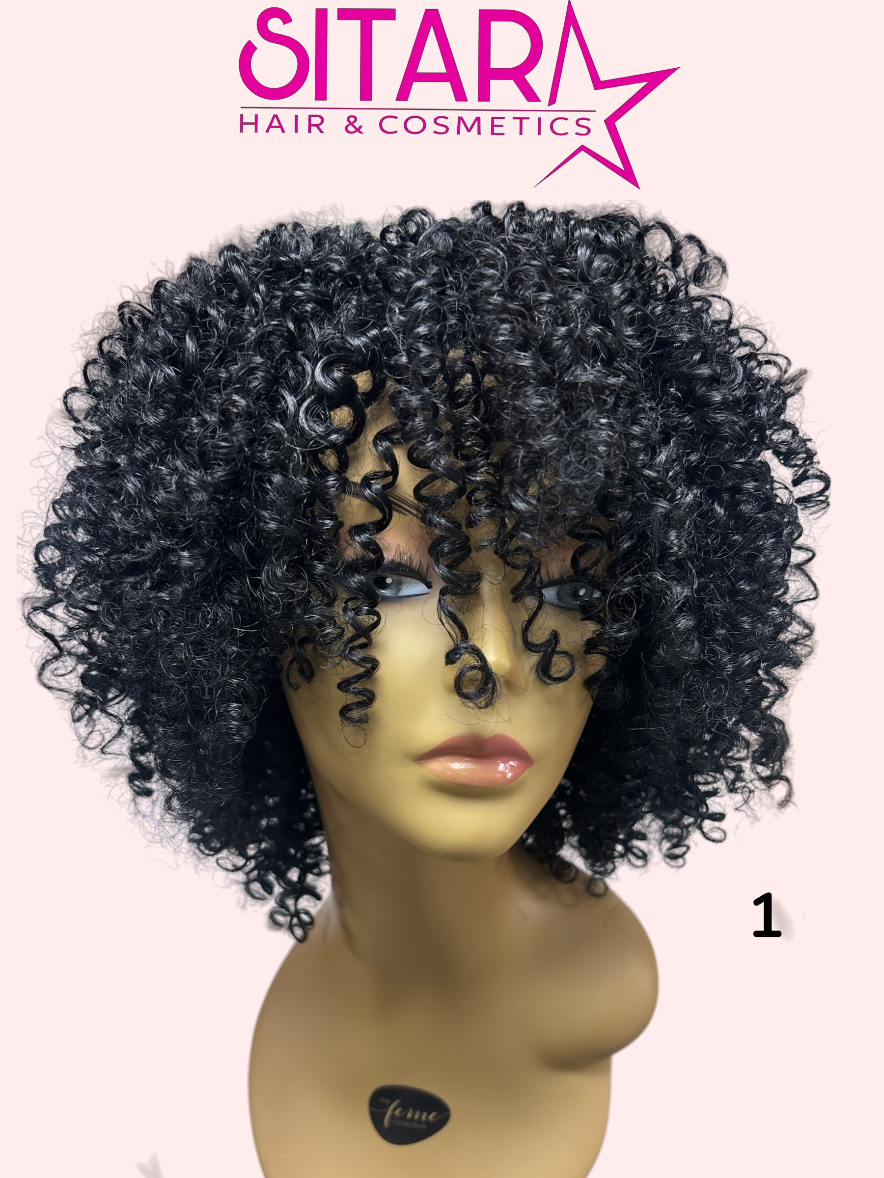 Ya-Ya Tongable Synthetic Kinky Jerry Curl Wig 10in