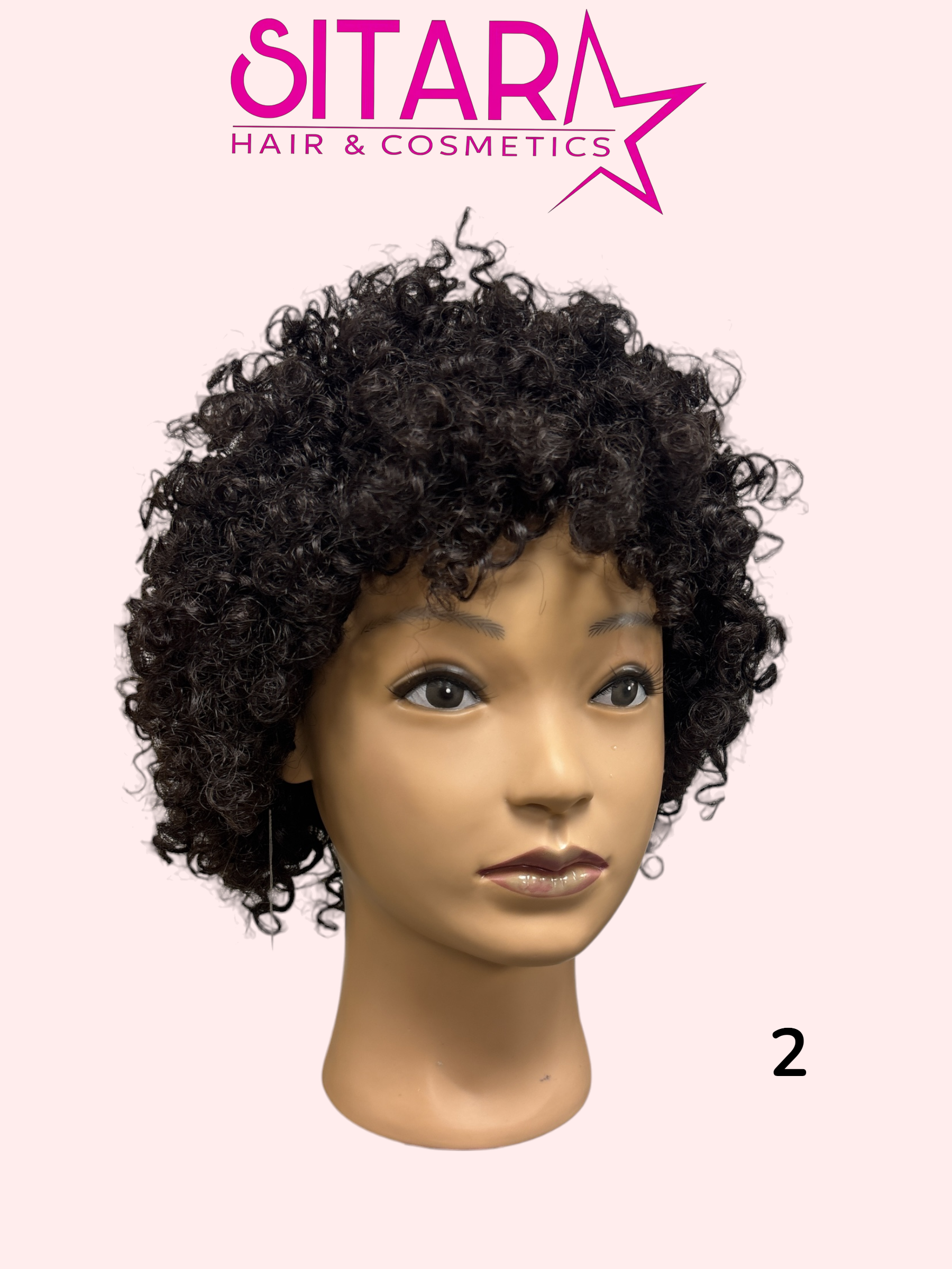 Human Hair Wig 12" Tight Ringlet Curls
