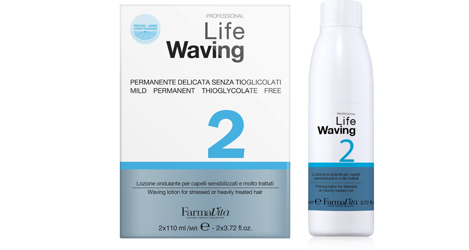 Hair Company Life Waving 2  Mild Permanent Thioglycolate Free Waving Lotion 2 x 110ml
