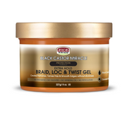 African Pride Black Castor Miracle Extra Hold Braid, Loc & Twist Gel  227 g / 8 oz