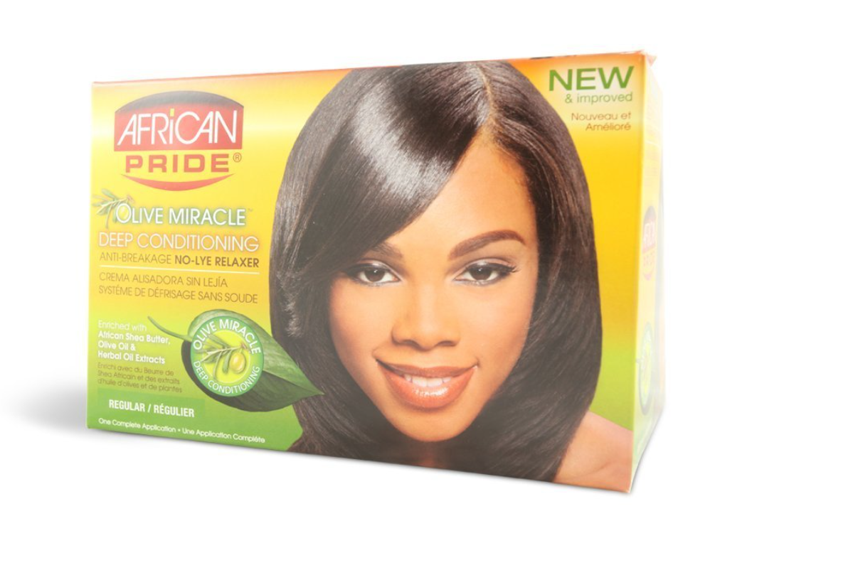 African Pride Olive Miracle Deep Conditioning Anti-Breakage No-Lye Relaxer Regular