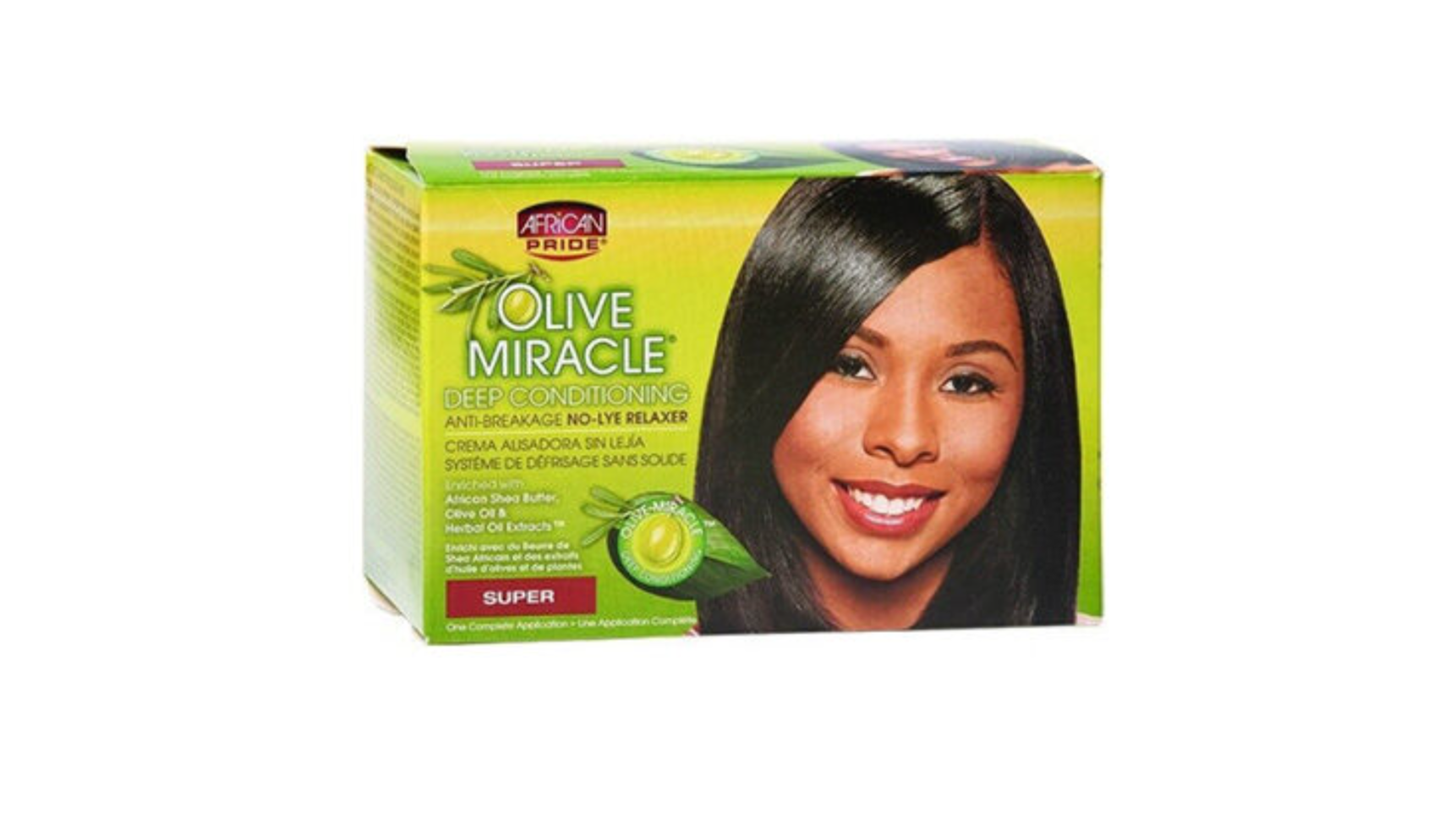 African Pride Olive Miracle Deep Conditioning Anti-Breakage No-Lye Relaxer Super
