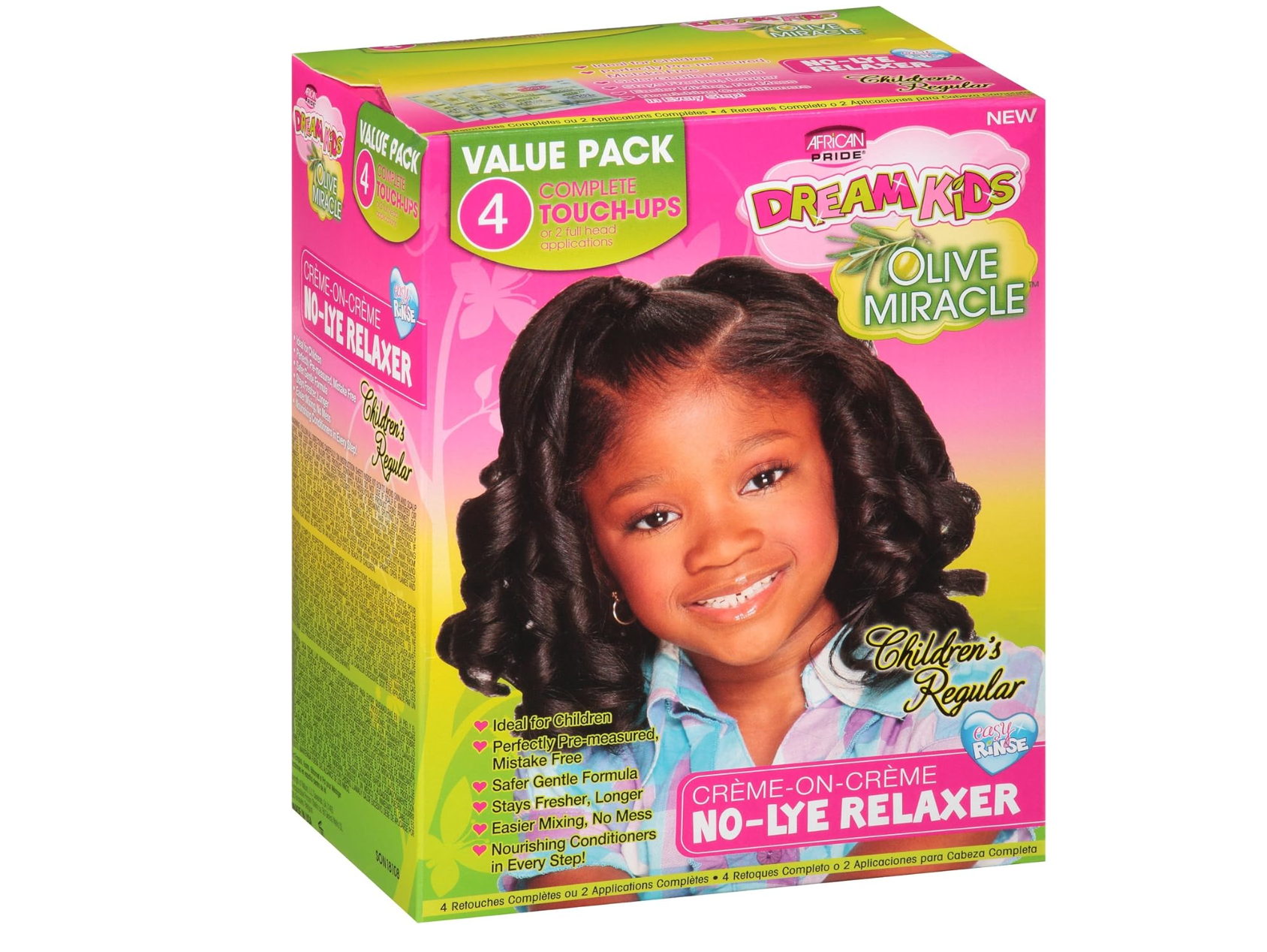 African Pride Dream Kids Olive Miracle No-Lye Relaxer Value Pack Children’s Regular