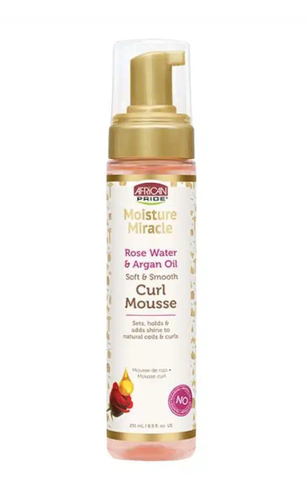 African Pride Moisture Miracle Curl Mousse – Rose Water & Argan Oil 251ml / 8.5 fl oz