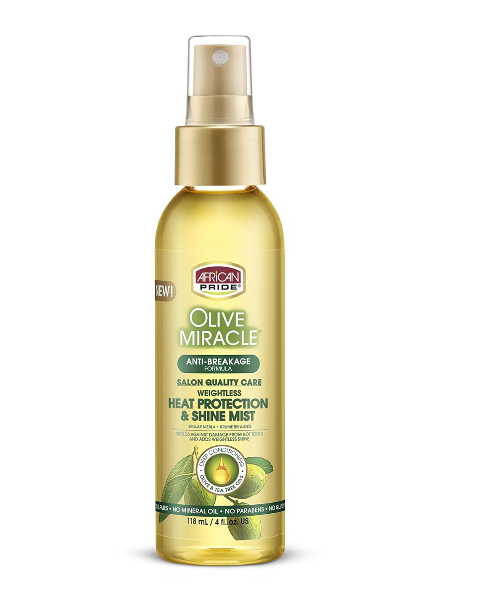 African Pride Olive Miracle Anti-Breakage Heat Protection & Shine Mist 118 ml / 4 fl oz