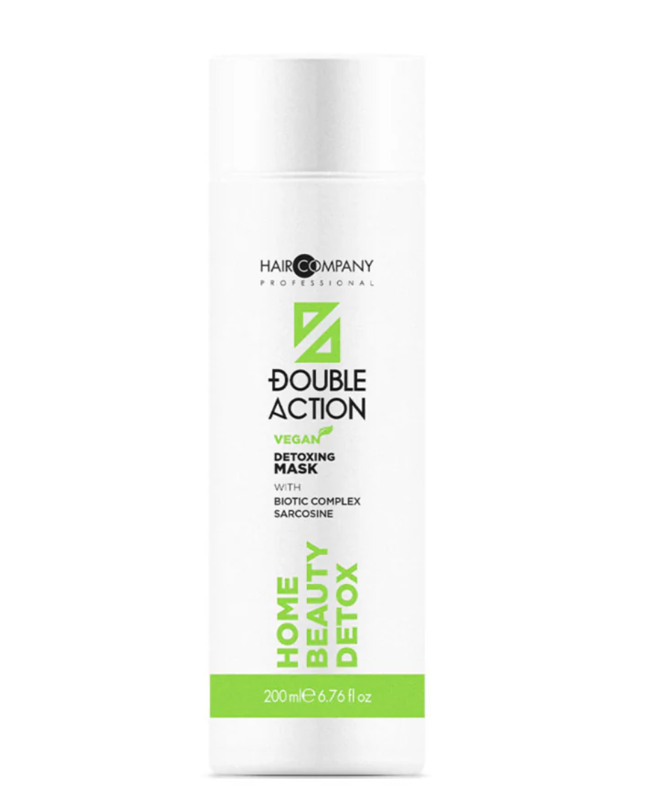 Hair Company Professional Double Action Vegan Detoxing Mask Home Beauty Detox with Biotic Complex & Sarcosine 200ml