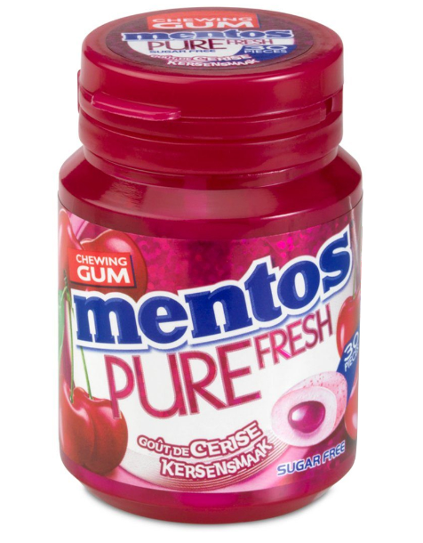 Mentos Pure Fresh Cherry Sugar Free Gum 60g